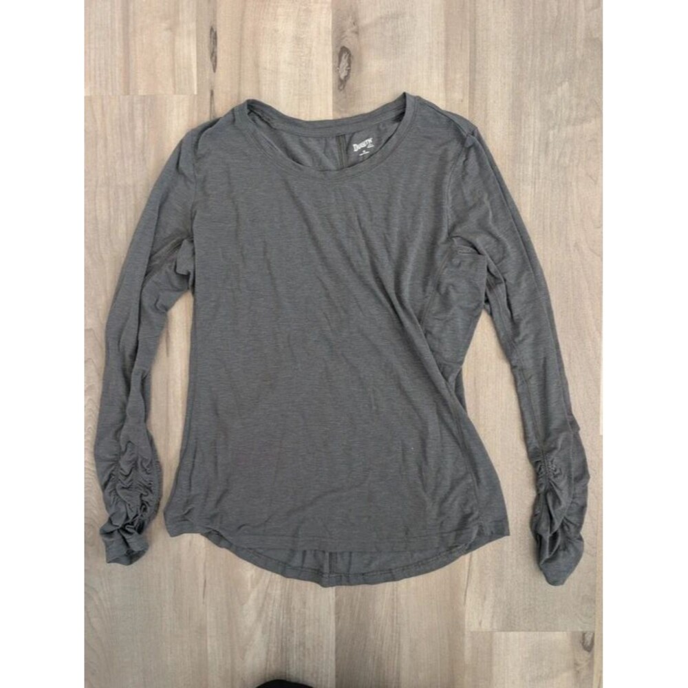 Duluth Trading Company Gray Scrunched Long Sleeve Top, Medium (D4)